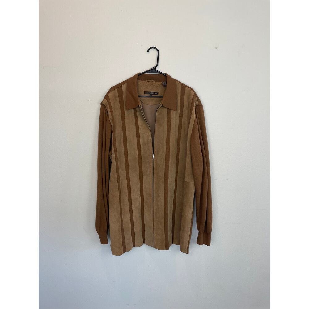 Lorenzino Leather/ Wool Jacket, Size XL